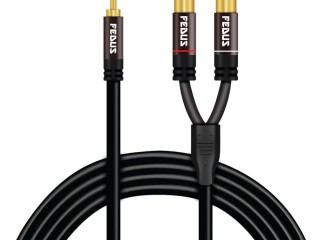 FEDUS 3.5mm to RCA Cable, RCA to 3.5mm Male Audio Adapter 2RCA Gold Plated Shielded Stereo Y Braided Audio Adapter Cord