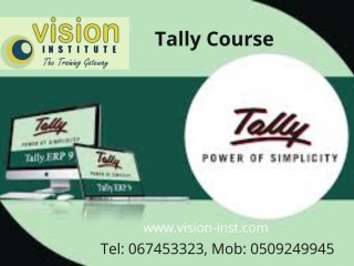 Tally Training at Vision Institute. Call 0509249945